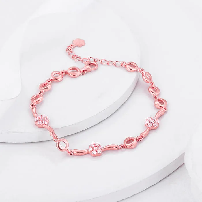 Rose Gold Whimsical Flowers Bracelet Giva