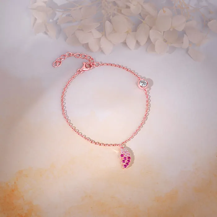 Rose Gold Wing Charm Bracelet Giva