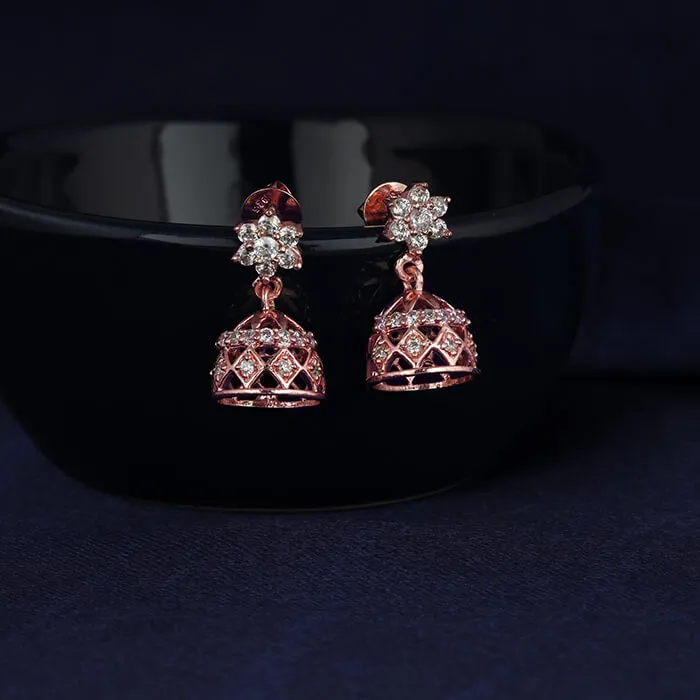 Rose Gold Zircon Jhumki Giva