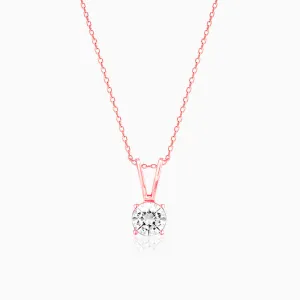 Rose Gold Zircon Pendant with Link Chain Giva