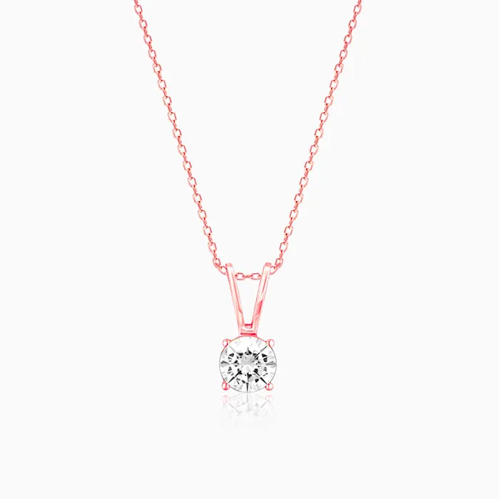 Rose Gold Zircon Pendant with Link Chain Giva
