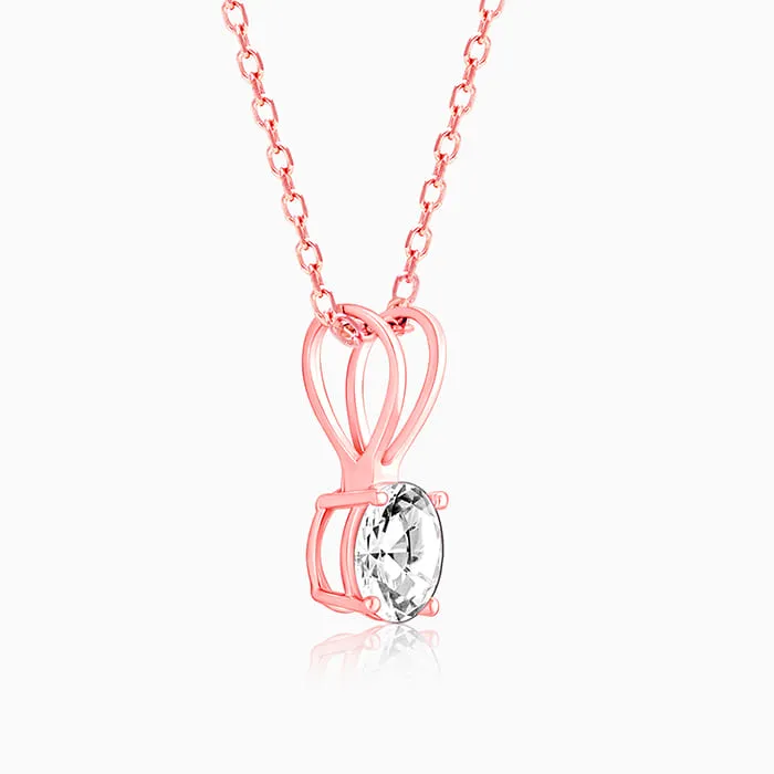 Rose Gold Zircon Pendant with Link Chain Giva