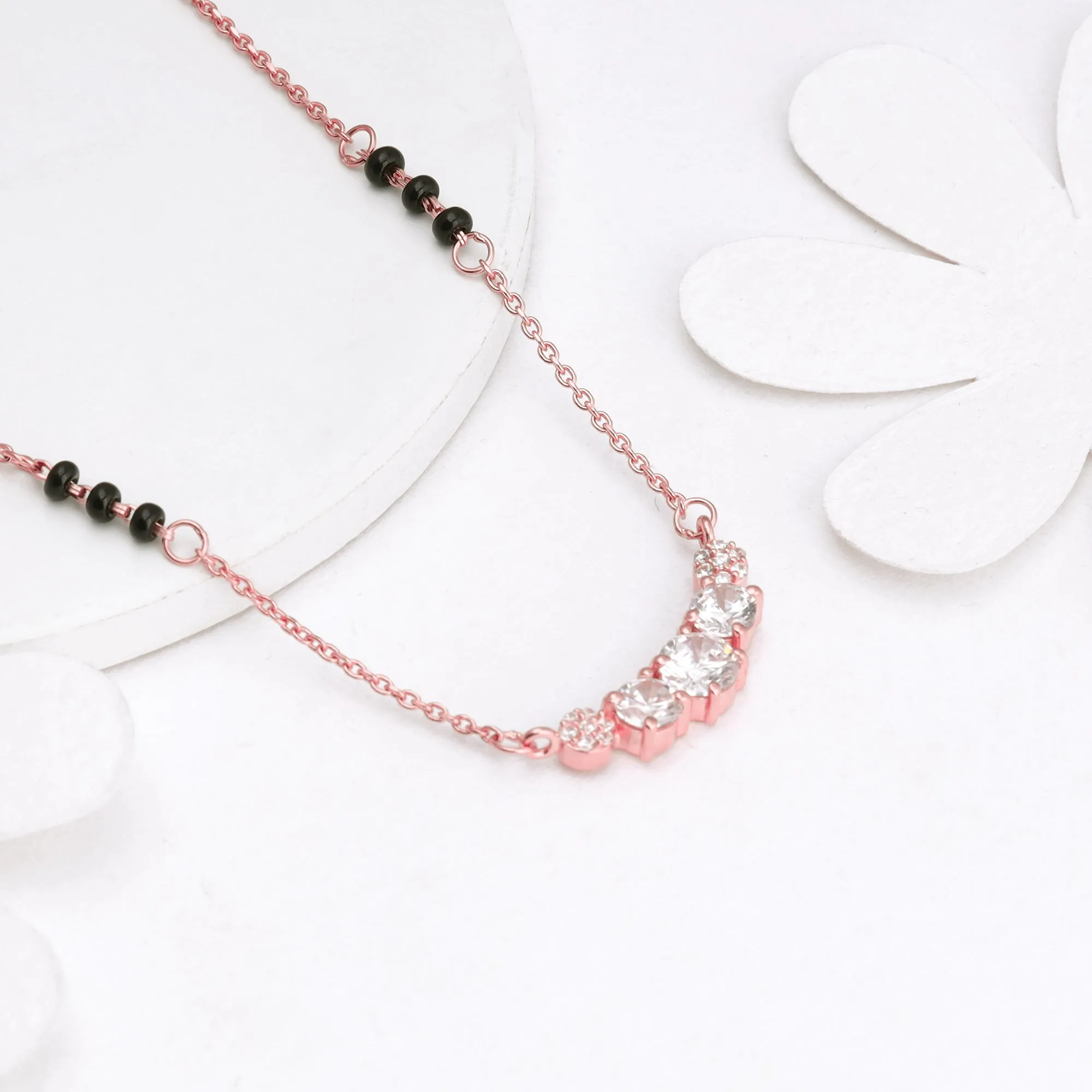 Rose Gold Zirconia Elegance Mangalsutra Giva