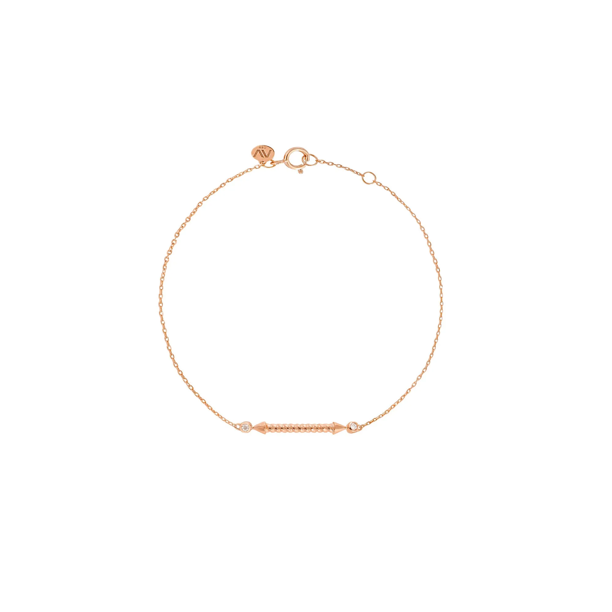 Selene 18K Rose Gold Bracelet w. Diamonds