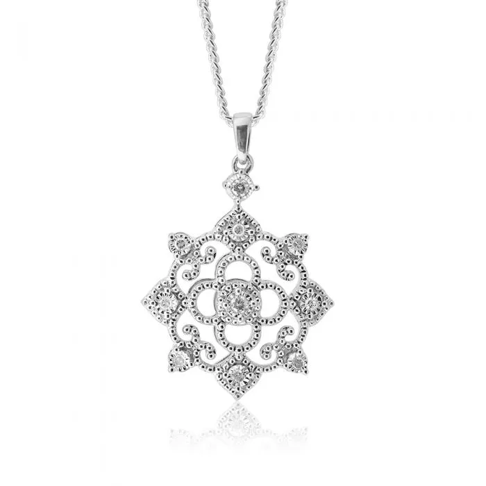 Silver 0.10 Carat Diamond Pendant Shiels
