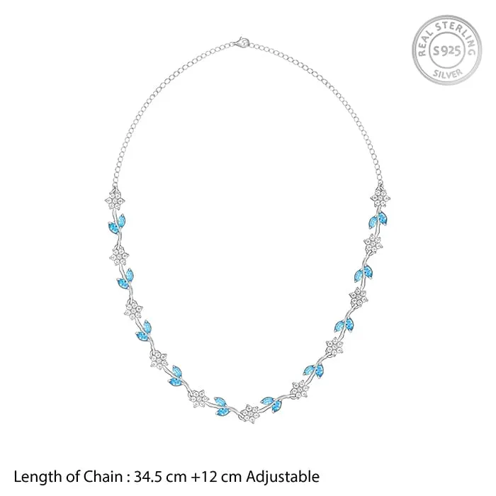 Silver Aqua Blue Floral Set Giva