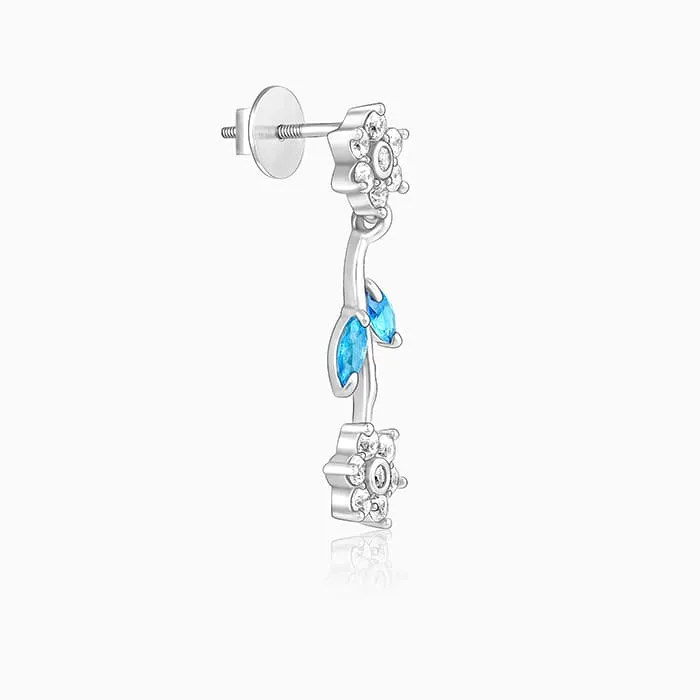 Silver Aqua Blue Floral Set Giva