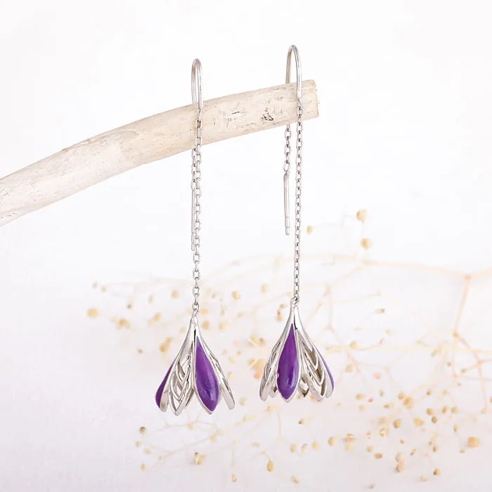 Silver Blooming Crocus Earrings Giva