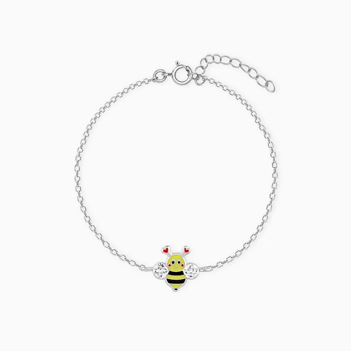 Silver Cheery Bee Kids Bracelet (3-5 yrs) Giva