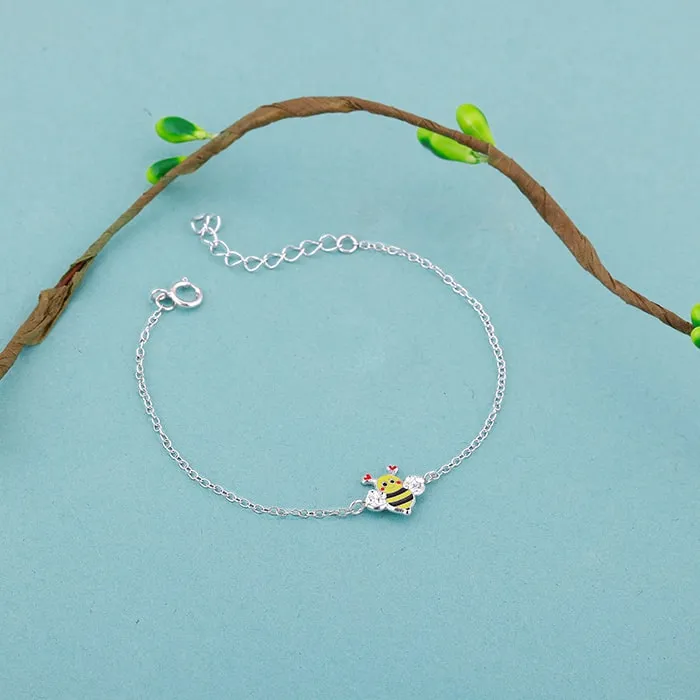 Silver Cheery Bee Kids Bracelet (3-5 yrs) Giva