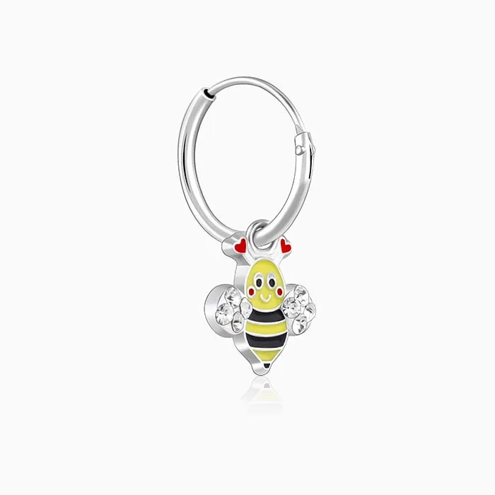 Silver Cheery Bee Kids Hoop Earrings (4-12 yrs) Giva