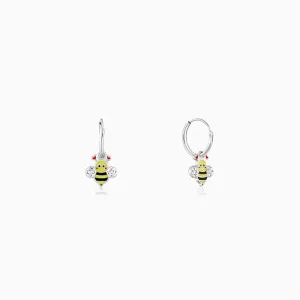 Silver Cheery Bee Kids Hoop Earrings (4-12 yrs) Giva
