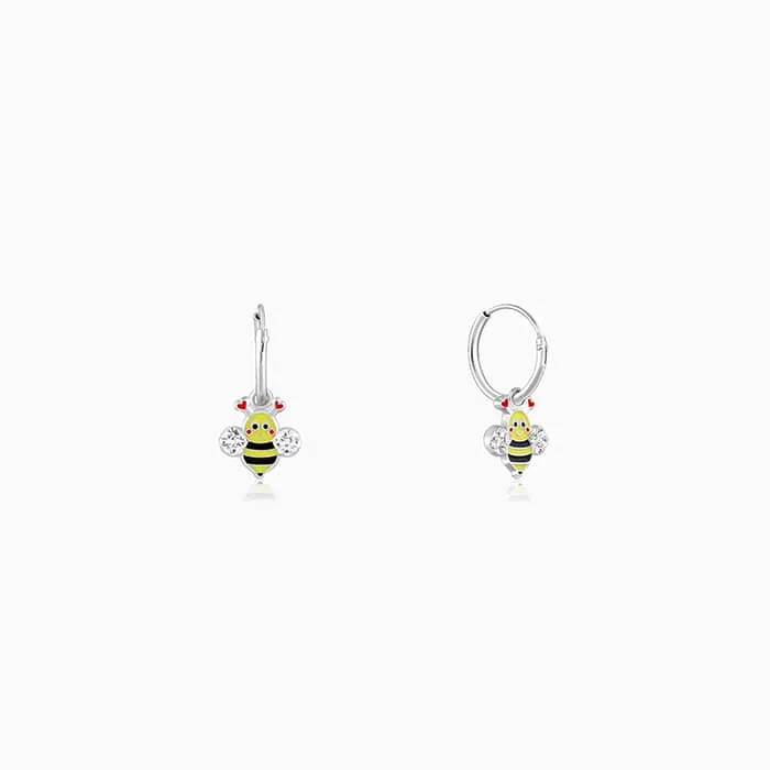 Silver Cheery Bee Kids Hoop Earrings (4-12 yrs) Giva