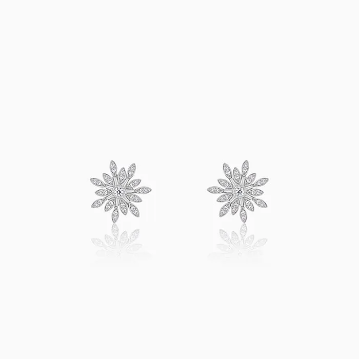 Silver Classic Flower Romance Earrings Giva