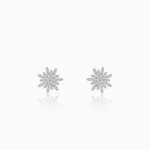 Silver Classic Flower Romance Earrings Giva