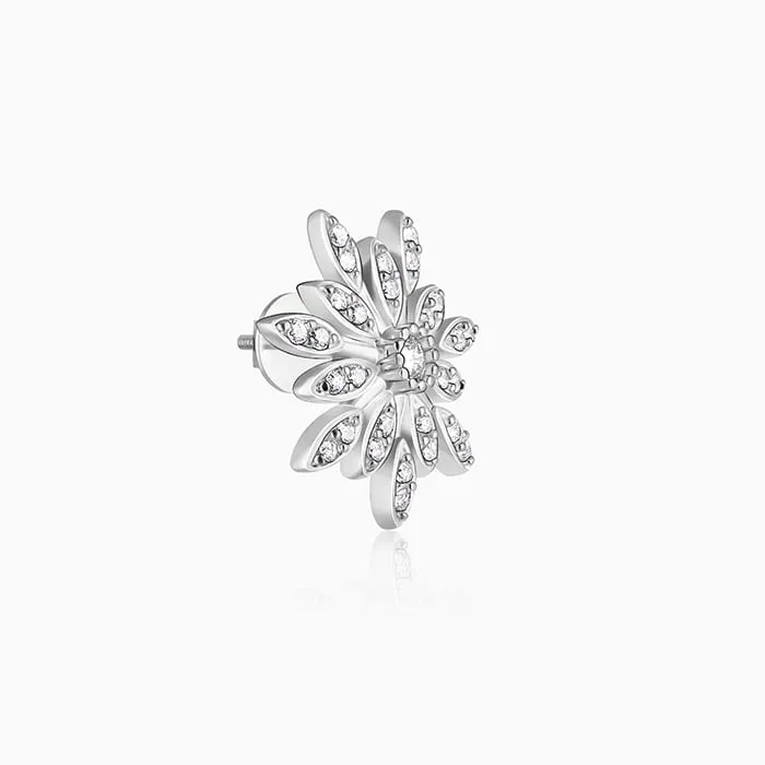 Silver Classic Flower Romance Earrings Giva
