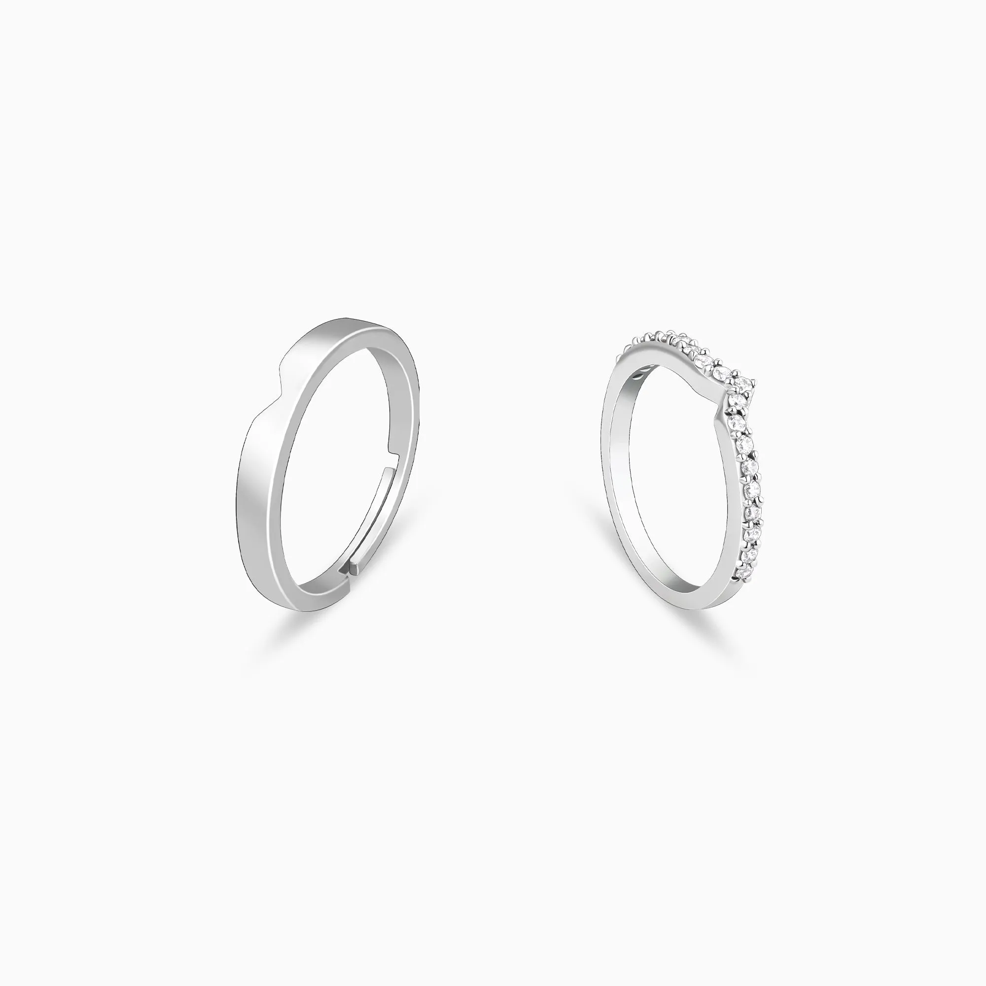 Silver Cupid Arrow Couple Bands Giva