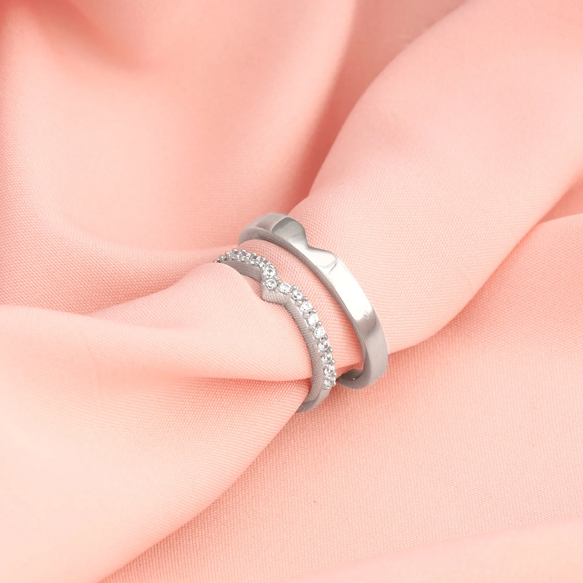 Silver Cupid Arrow Couple Bands Giva