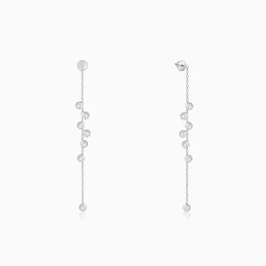 Silver Dangling Chain Earrings Giva