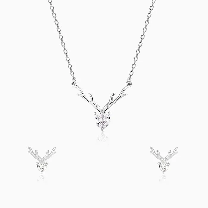 Silver Deer Heart Set Giva