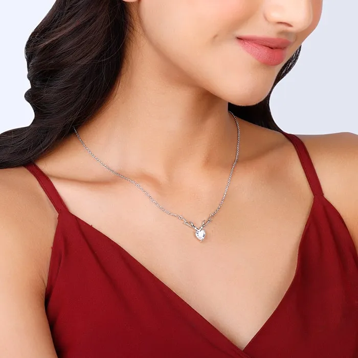 Silver Deer Heart Set Giva