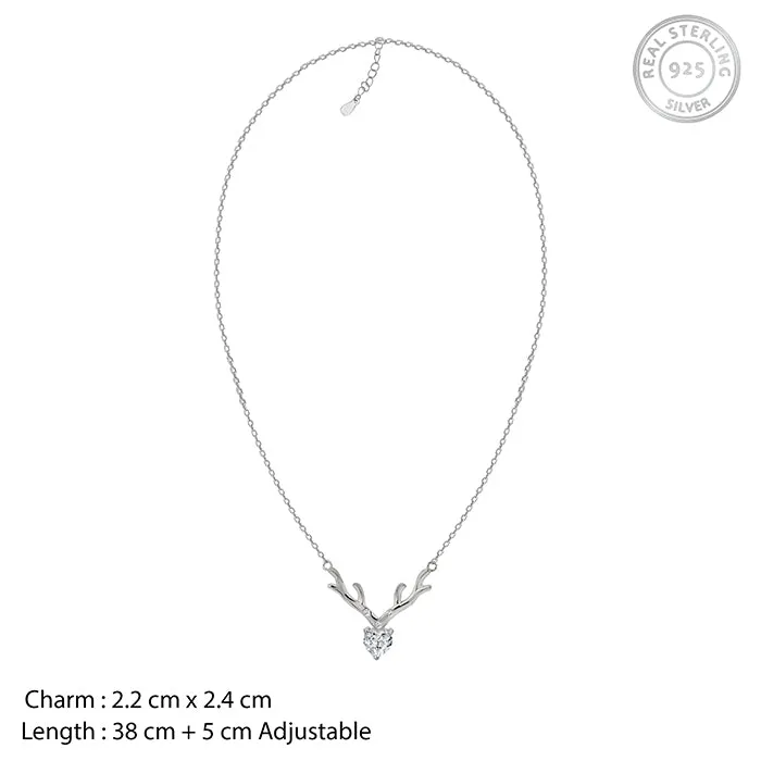 Silver Deer Heart Set Giva