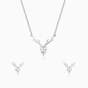 Silver Deer Heart Set Giva