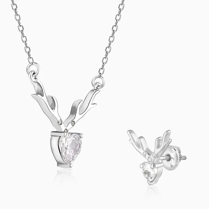 Silver Deer Heart Set Giva