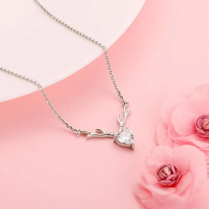 Silver Deer Heart Set Giva