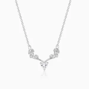 Silver Deer Heart Zircon Necklace Giva