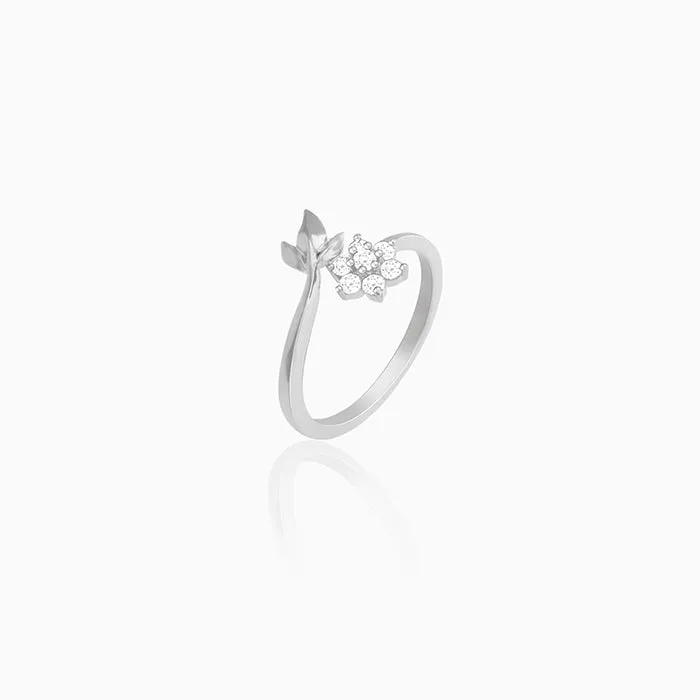 Silver Flower Girl Ring Giva