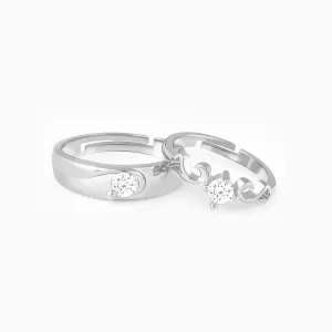 Silver Glowing in Love Couple Rings Giva