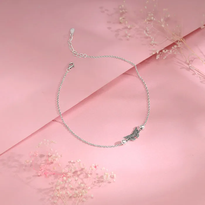 Silver Gypsy Butterfly Anklet Giva