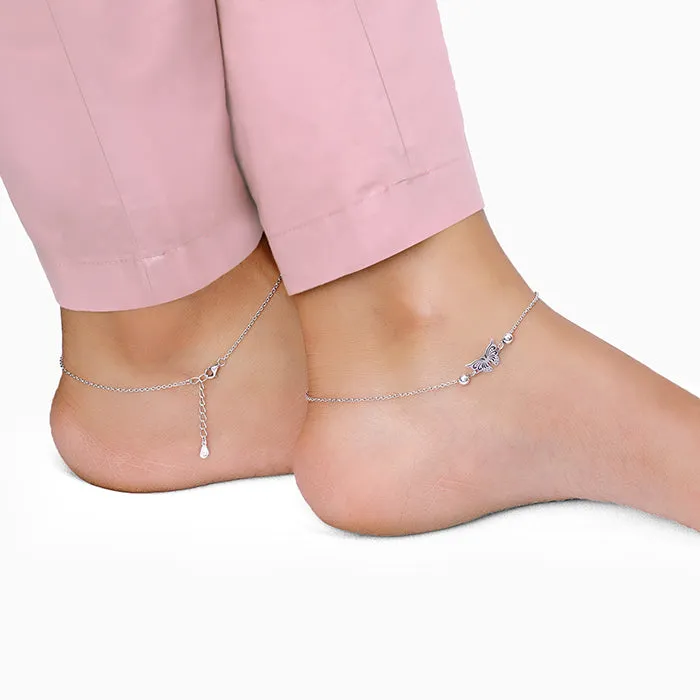 Silver Gypsy Butterfly Anklet Giva