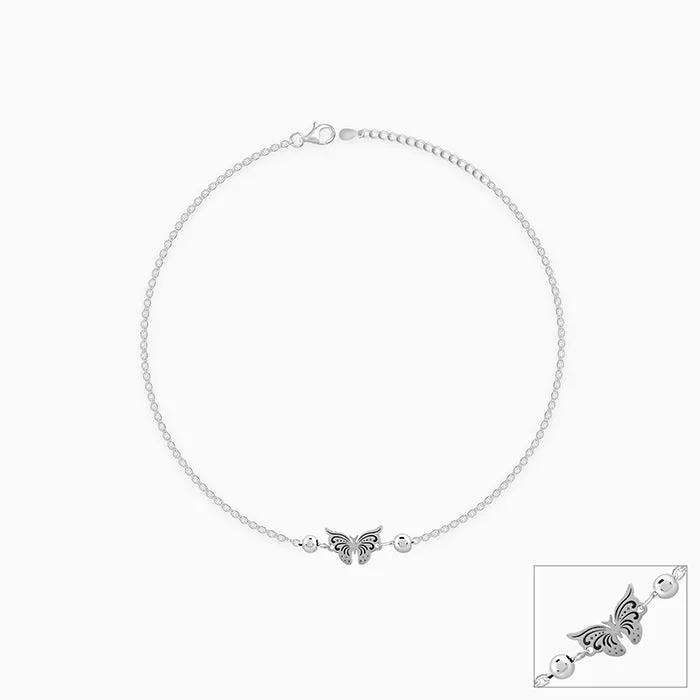 Silver Gypsy Butterfly Anklet Giva