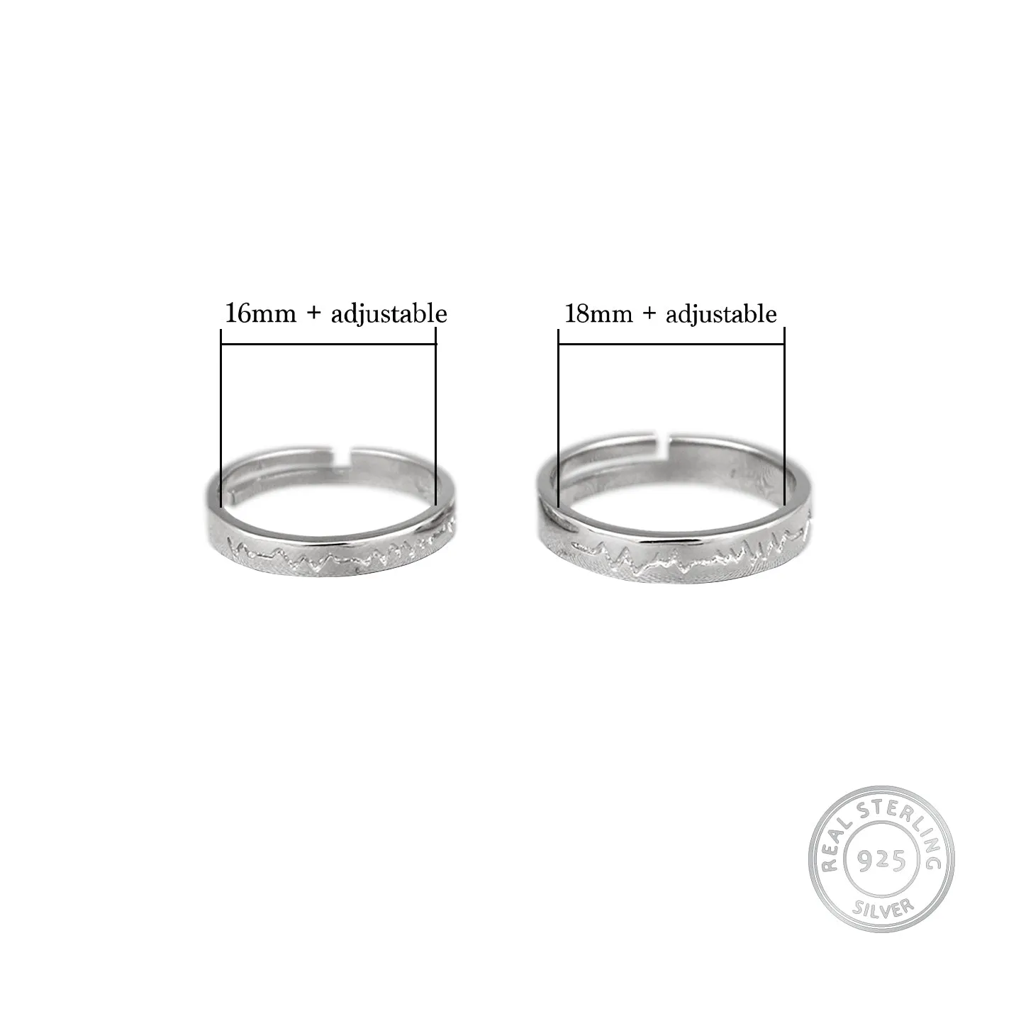 Silver Heartbeat Couple Rings Giva