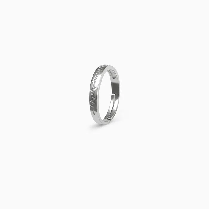 Silver Heartbeat Couple Rings Giva