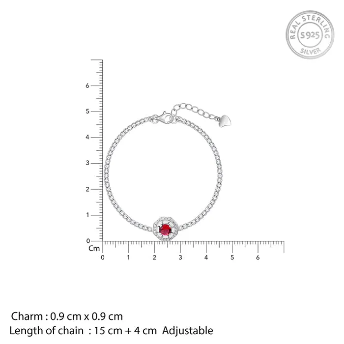 Silver Hexa Red Tennis Bracelet Giva