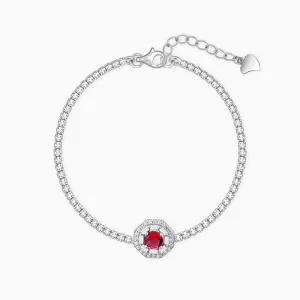 Silver Hexa Red Tennis Bracelet Giva
