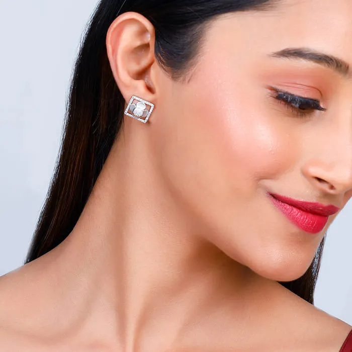 Silver Lavish Love Floral Stud Earrings Giva