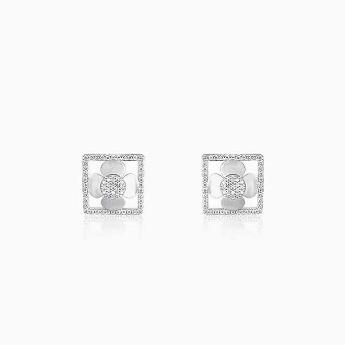 Silver Lavish Love Floral Stud Earrings Giva