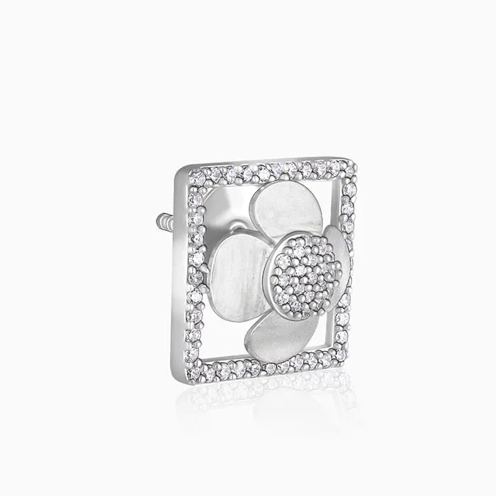 Silver Lavish Love Floral Stud Earrings Giva