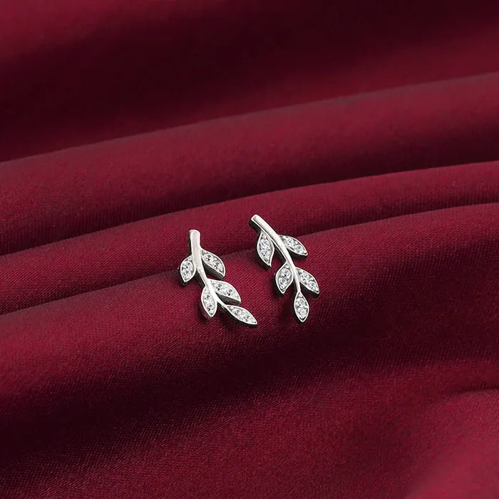 Silver Leaf Earrings Giva