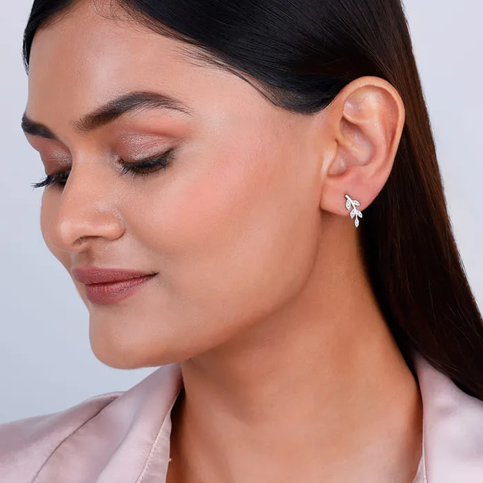 Silver Leaf Earrings Giva