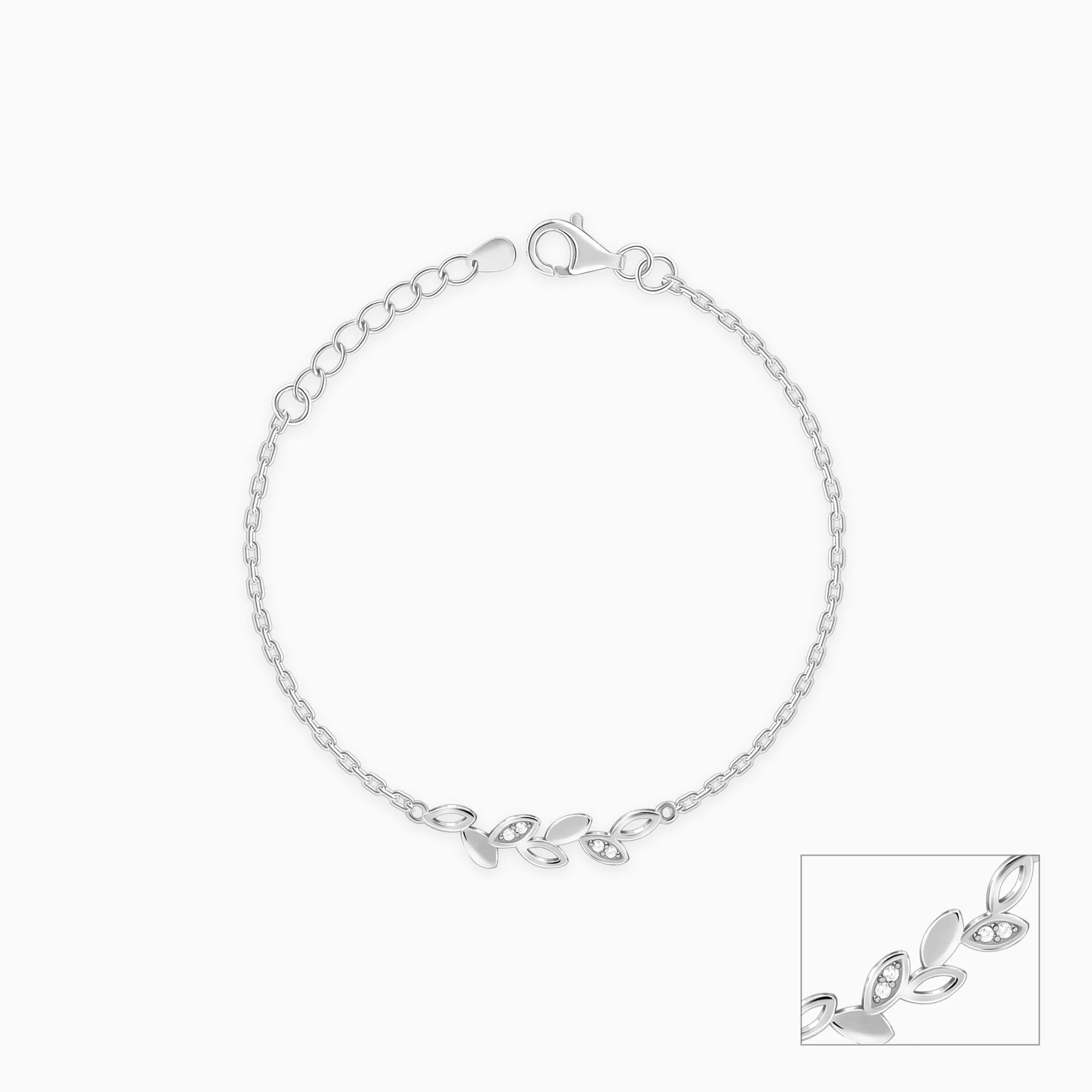 Silver Leafy Kids Anklet (1-5 years) Giva