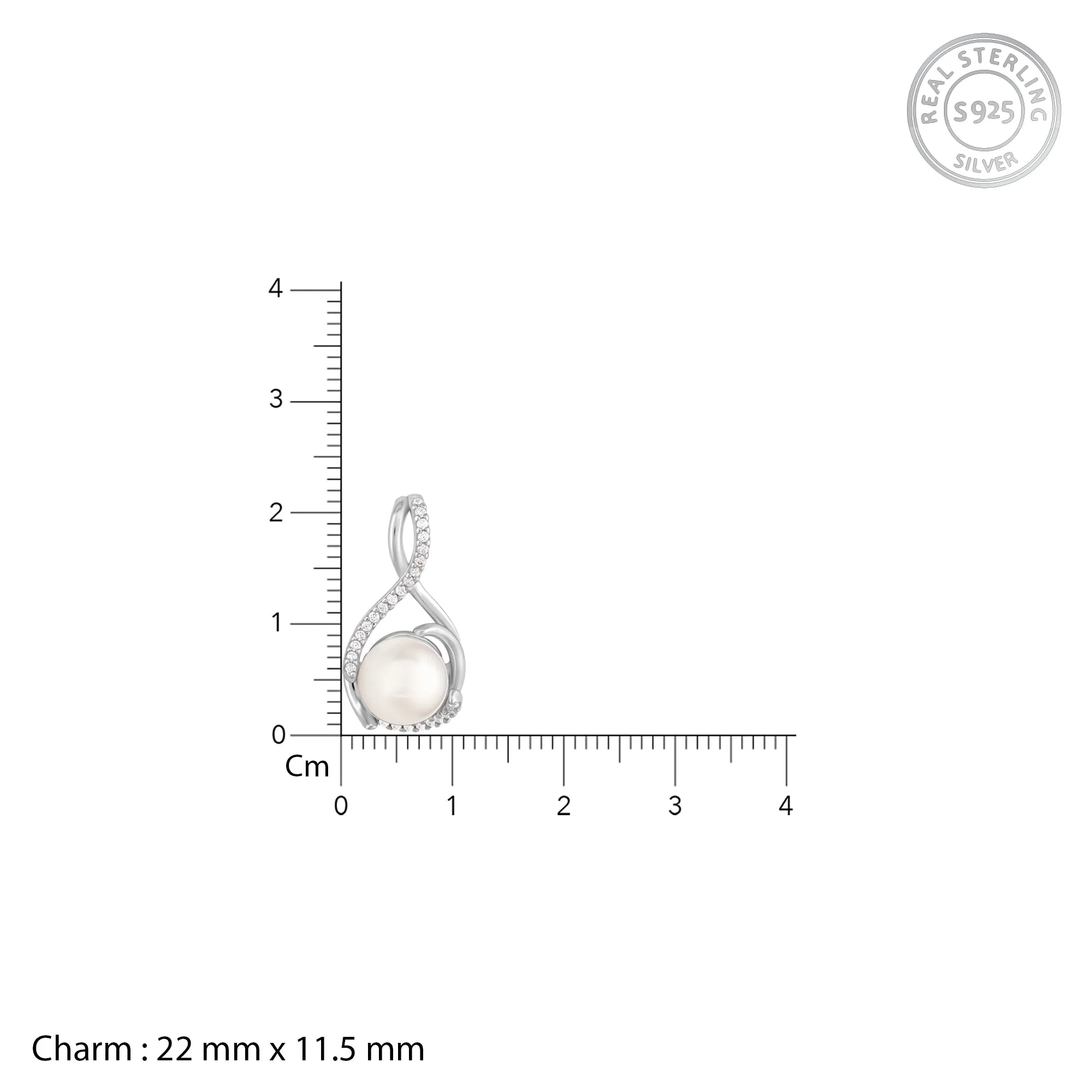Silver Loop Pearl Pendant With Link Chain Giva