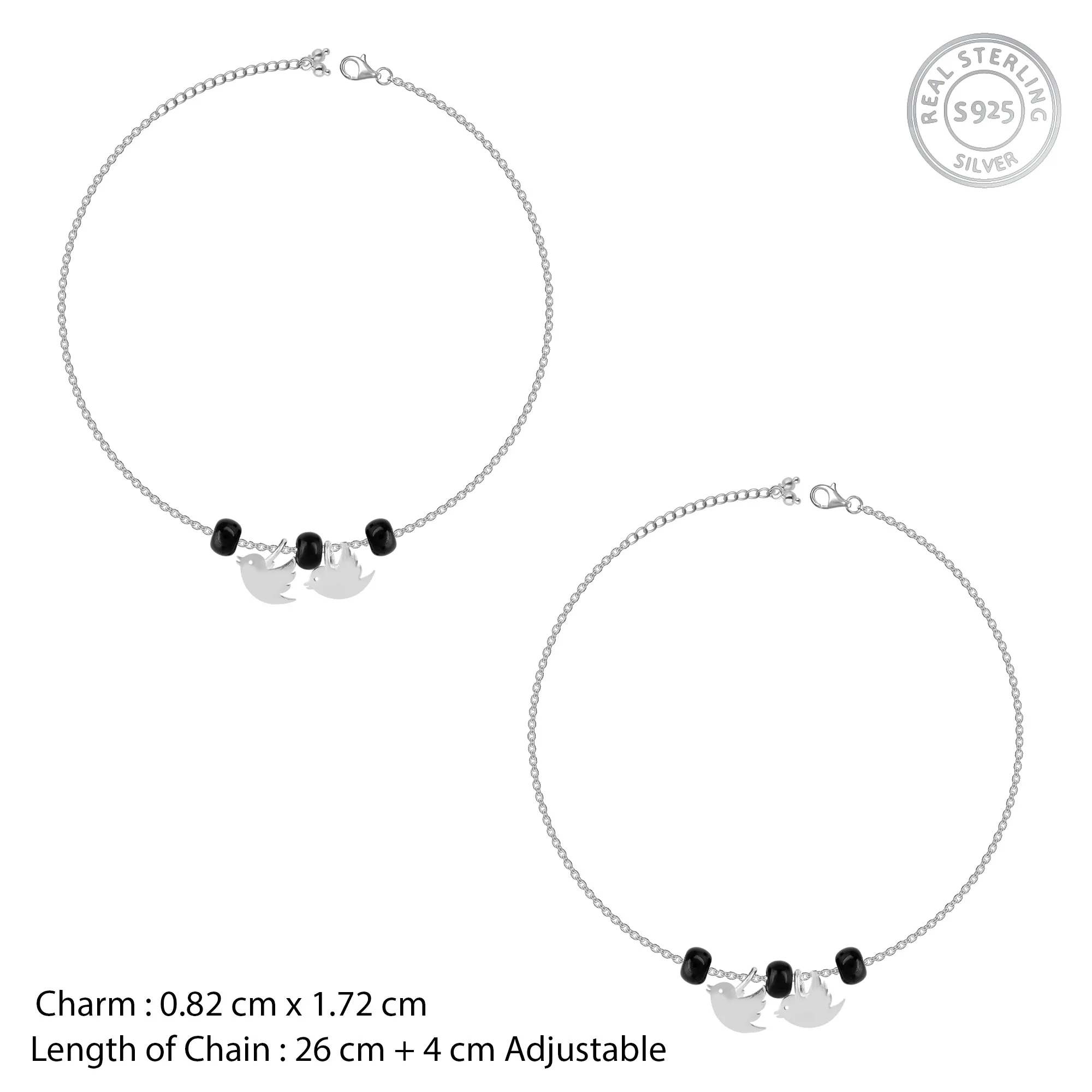 Silver Lovely Birds Anklet Giva