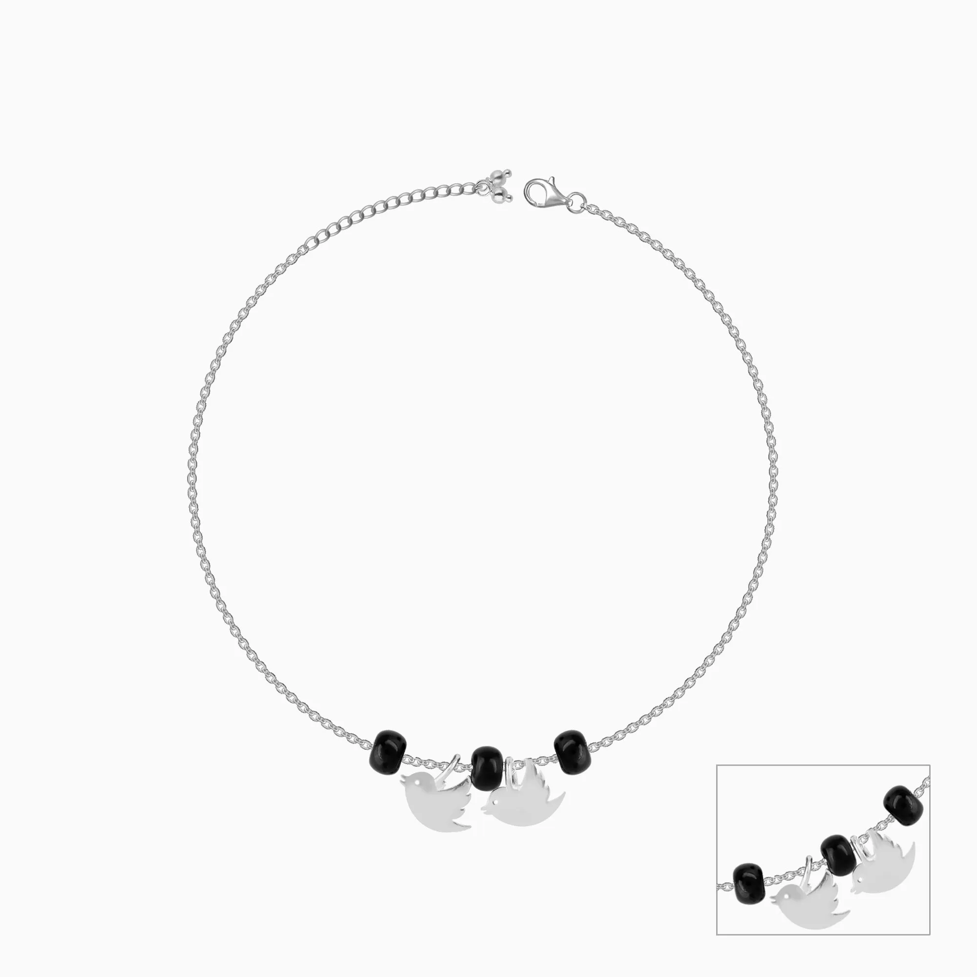Silver Lovely Birds Anklet Giva