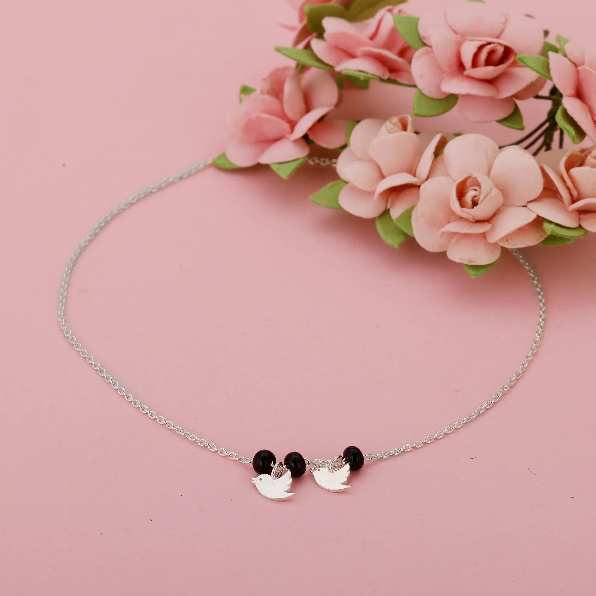 Silver Lovely Birds Anklet Giva