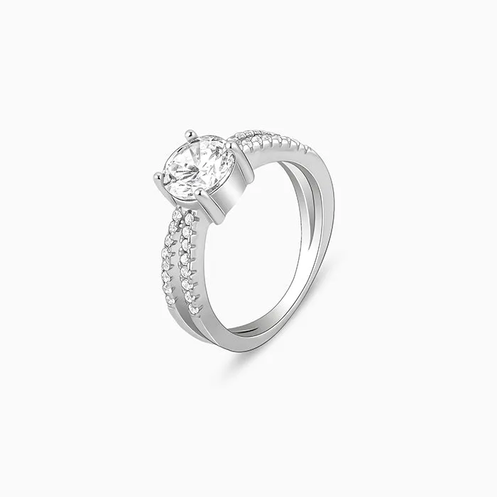 Silver Midnight Glitter Ring Giva